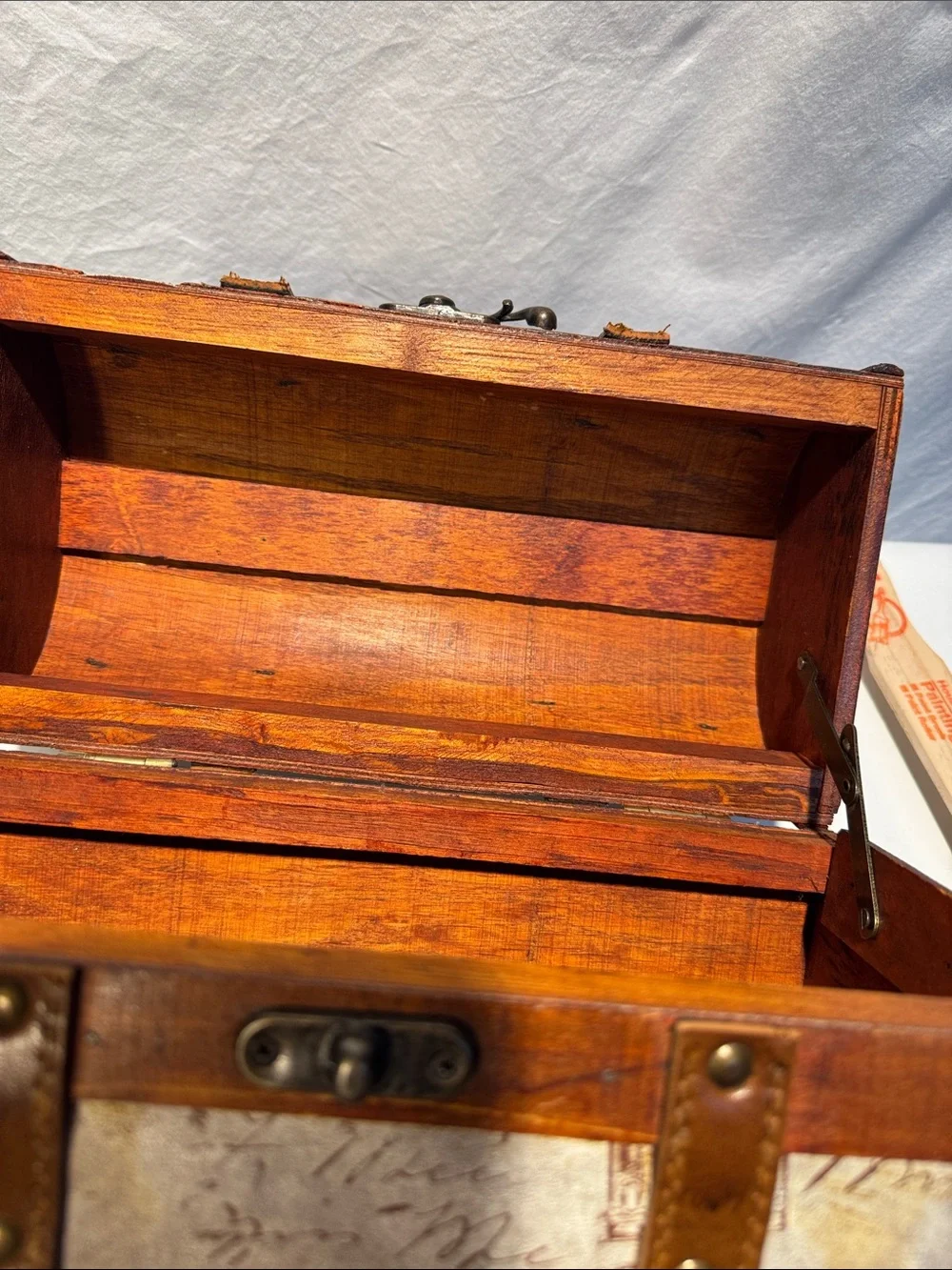 Vintage-Style Small Wood Chest Trunk Storage Box